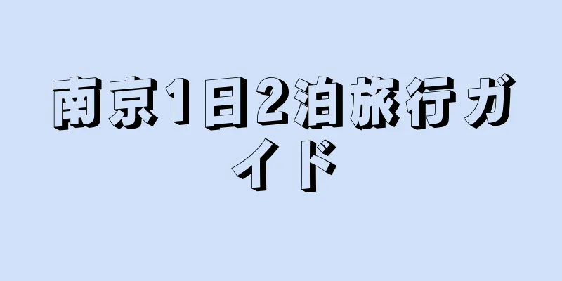 南京1日2泊旅行ガイド