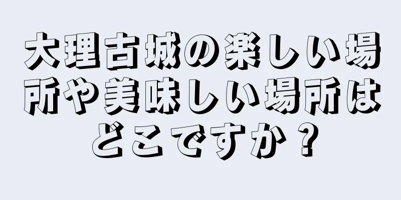 大理古城の楽しい場所や美味しい場所はどこですか？