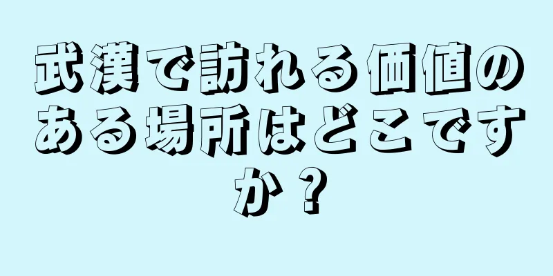 武漢で訪れる価値のある場所はどこですか？