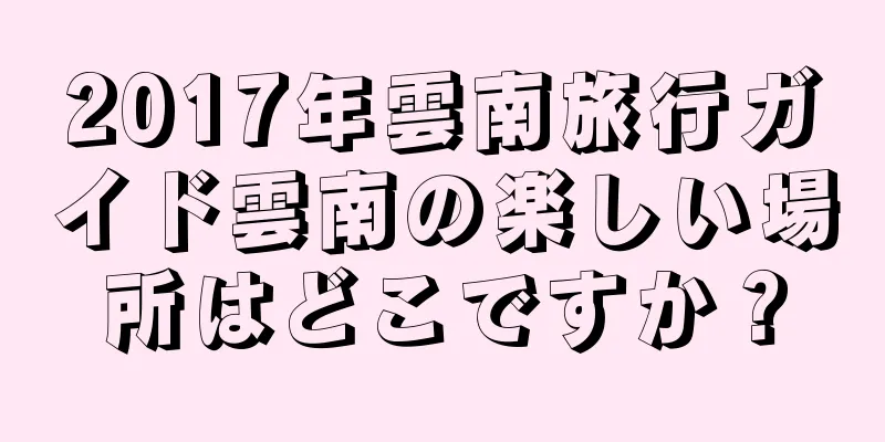 2017年雲南旅行ガイド雲南の楽しい場所はどこですか？