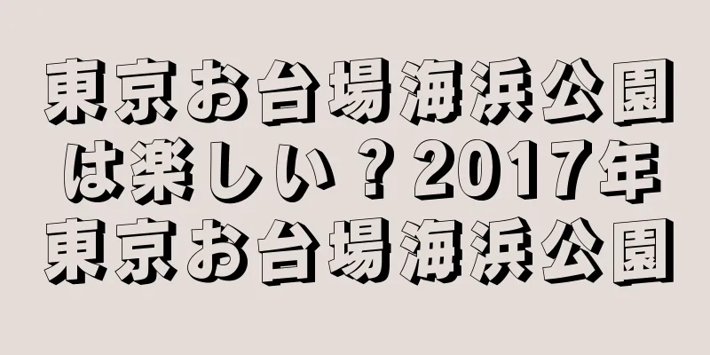 東京お台場海浜公園は楽しい？2017年東京お台場海浜公園