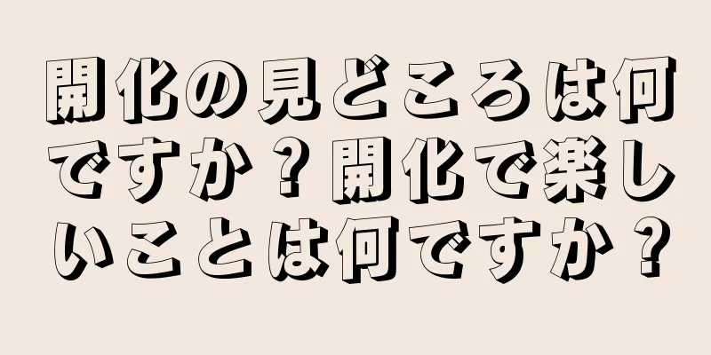 開化の見どころは何ですか？開化で楽しいことは何ですか？