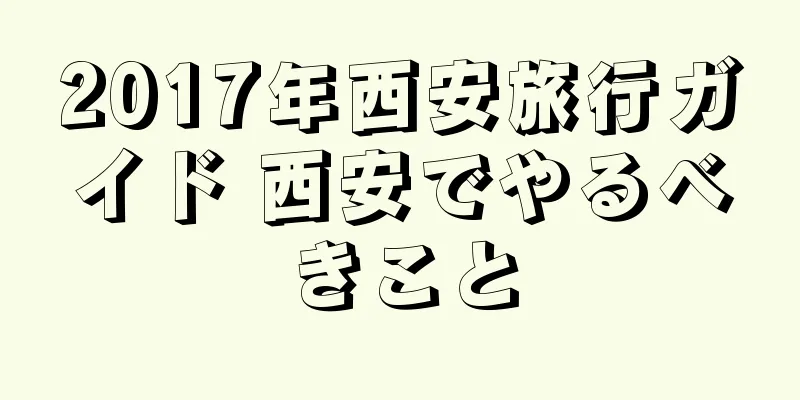 2017年西安旅行ガイド 西安でやるべきこと
