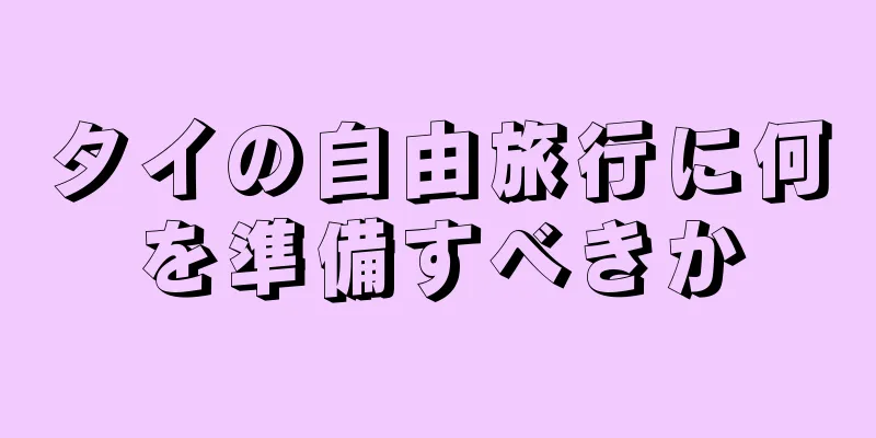 タイの自由旅行に何を準備すべきか