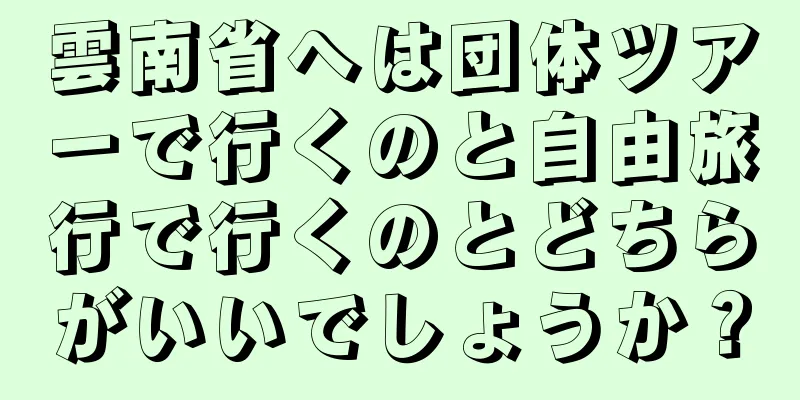 雲南省へは団体ツアーで行くのと自由旅行で行くのとどちらがいいでしょうか？
