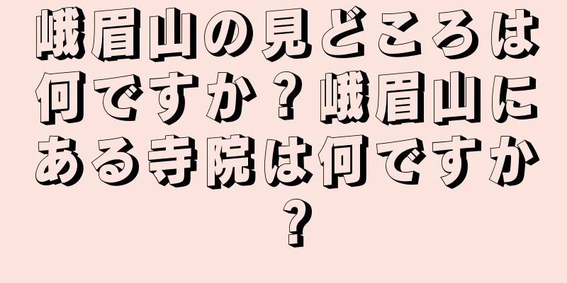 峨眉山の見どころは何ですか？峨眉山にある寺院は何ですか？