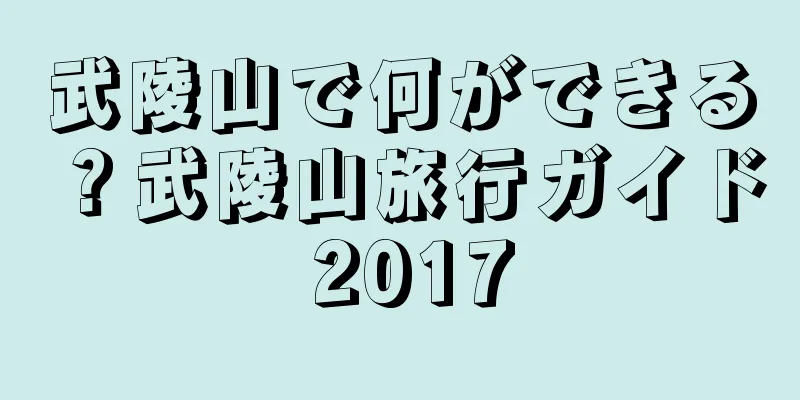 武陵山で何ができる？武陵山旅行ガイド 2017
