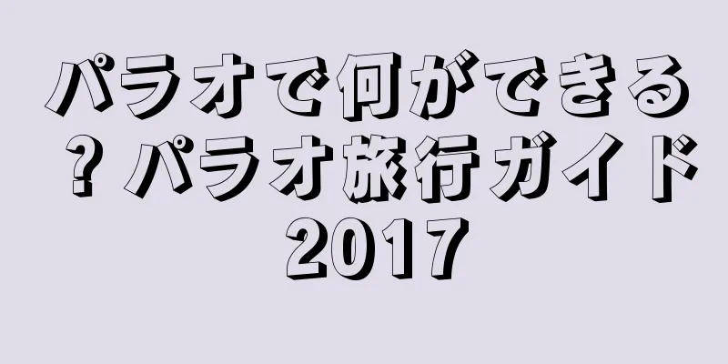 パラオで何ができる？パラオ旅行ガイド 2017