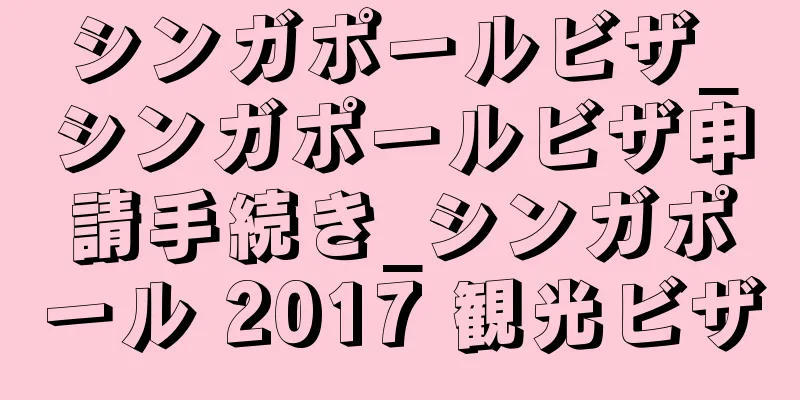 シンガポールビザ_シンガポールビザ申請手続き_シンガポール 2017 観光ビザ
