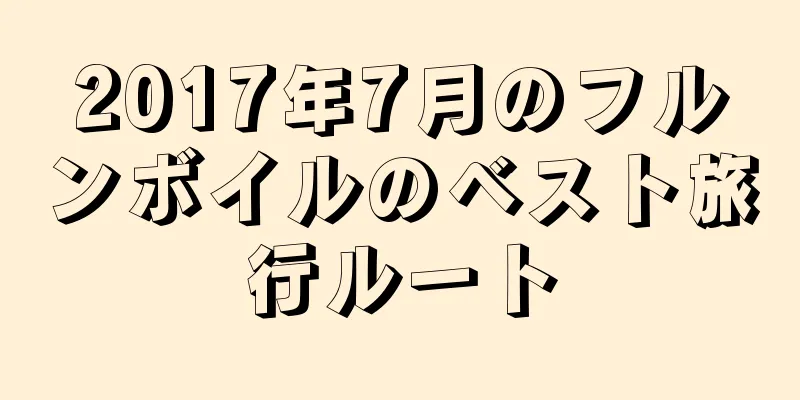 2017年7月のフルンボイルのベスト旅行ルート