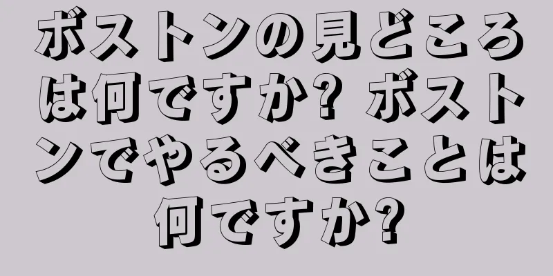 ボストンの見どころは何ですか? ボストンでやるべきことは何ですか?