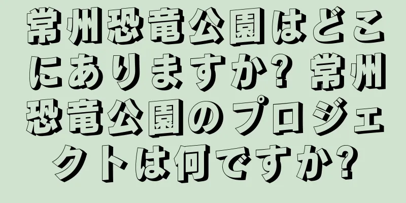 常州恐竜公園はどこにありますか? 常州恐竜公園のプロジェクトは何ですか?