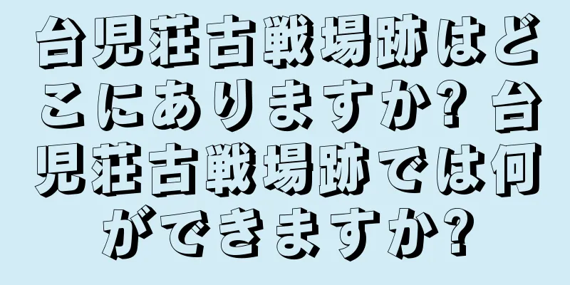 台児荘古戦場跡はどこにありますか? 台児荘古戦場跡では何ができますか?
