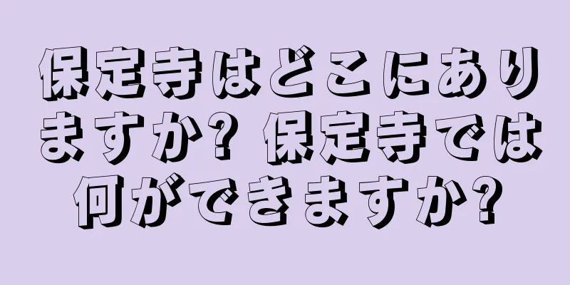 保定寺はどこにありますか? 保定寺では何ができますか?