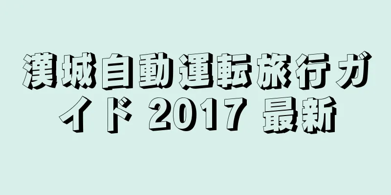 漢城自動運転旅行ガイド 2017 最新