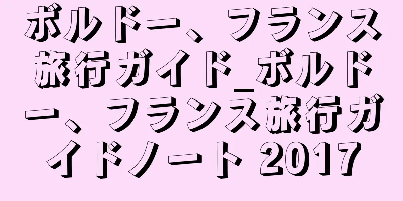 ボルドー、フランス旅行ガイド_ボルドー、フランス旅行ガイドノート 2017
