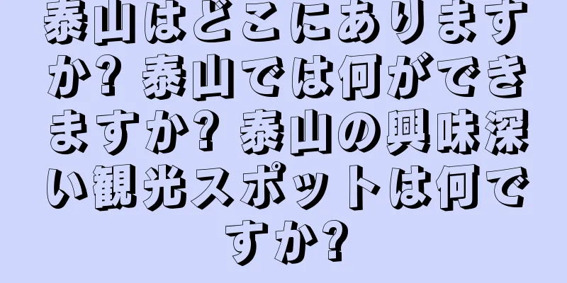 泰山はどこにありますか? 泰山では何ができますか? 泰山の興味深い観光スポットは何ですか?
