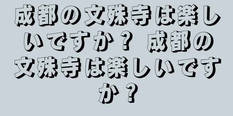 成都の文殊寺は楽しいですか？ 成都の文殊寺は楽しいですか？