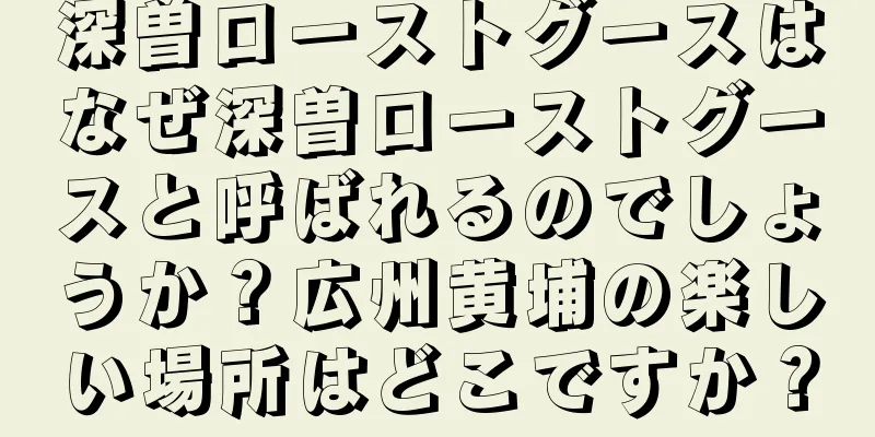 深曽ローストグースはなぜ深曽ローストグースと呼ばれるのでしょうか？広州黄埔の楽しい場所はどこですか？