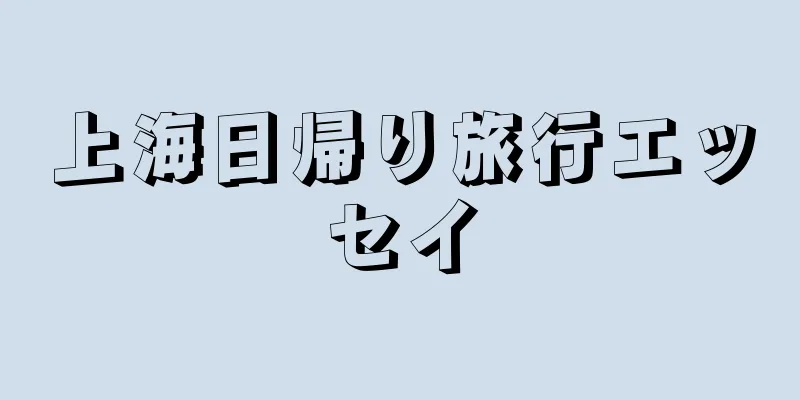 上海日帰り旅行エッセイ