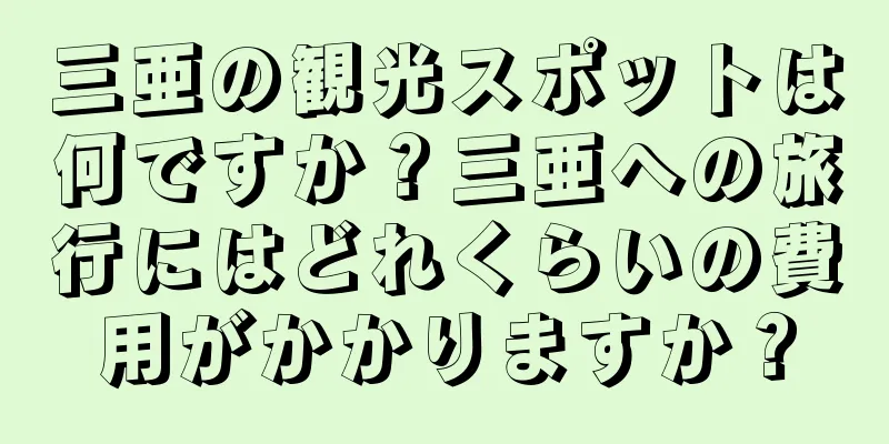 三亜の観光スポットは何ですか？三亜への旅行にはどれくらいの費用がかかりますか？
