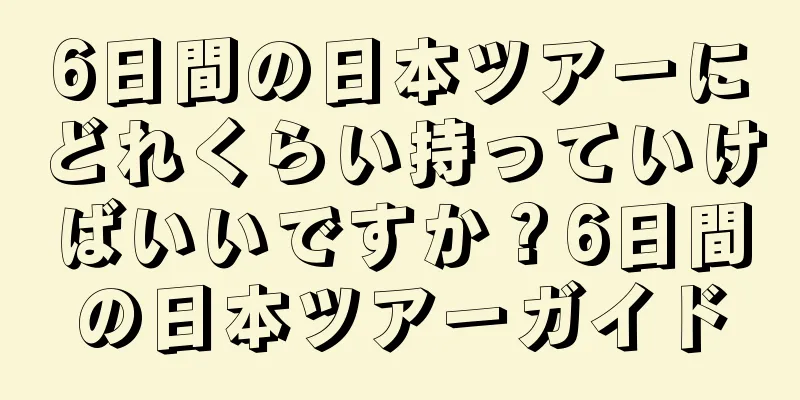 6日間の日本ツアーにどれくらい持っていけばいいですか？6日間の日本ツアーガイド