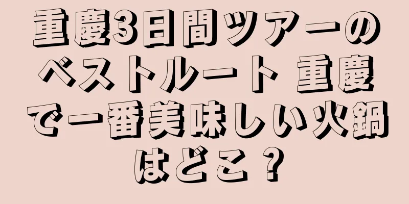 重慶3日間ツアーのベストルート 重慶で一番美味しい火鍋はどこ？