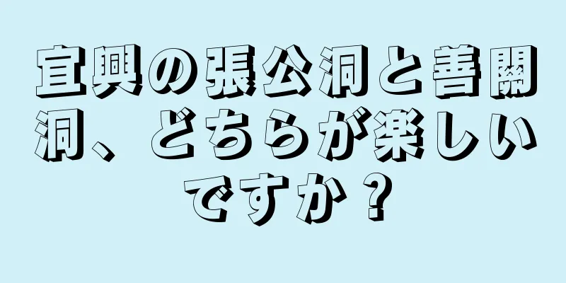 宜興の張公洞と善關洞、どちらが楽しいですか？