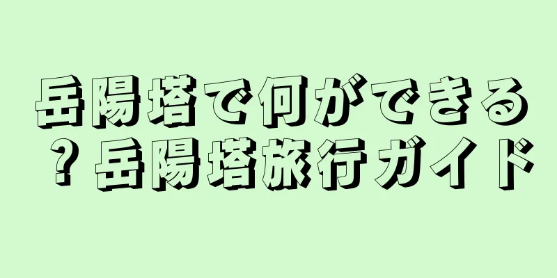 岳陽塔で何ができる？岳陽塔旅行ガイド
