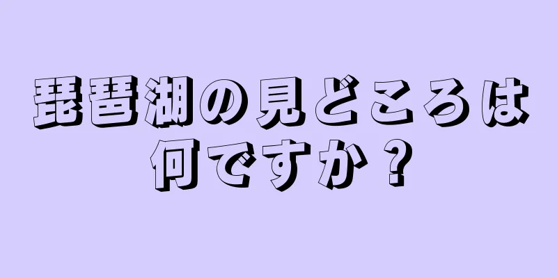 琵琶湖の見どころは何ですか？