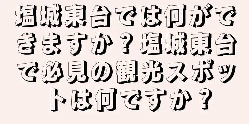 塩城東台では何ができますか？塩城東台で必見の観光スポットは何ですか？