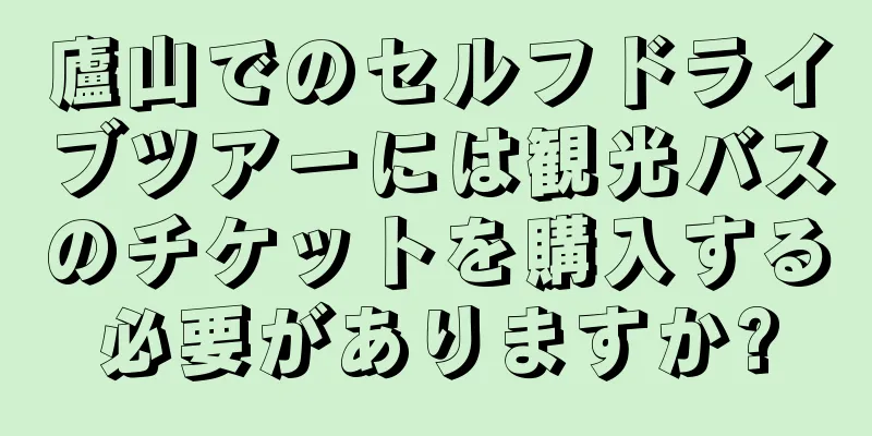 廬山でのセルフドライブツアーには観光バスのチケットを購入する必要がありますか?