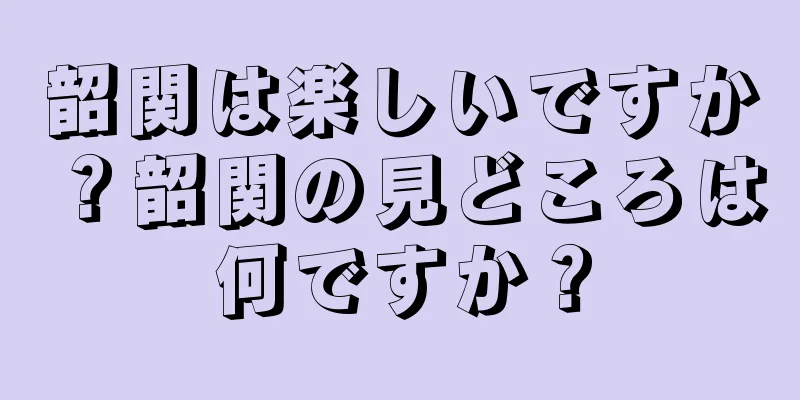 韶関は楽しいですか？韶関の見どころは何ですか？