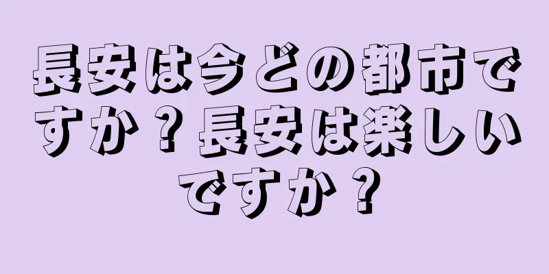 長安は今どの都市ですか？長安は楽しいですか？