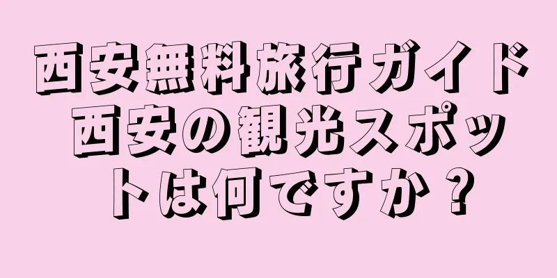 西安無料旅行ガイド 西安の観光スポットは何ですか？