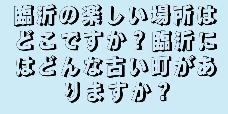 臨沂の楽しい場所はどこですか？臨沂にはどんな古い町がありますか？