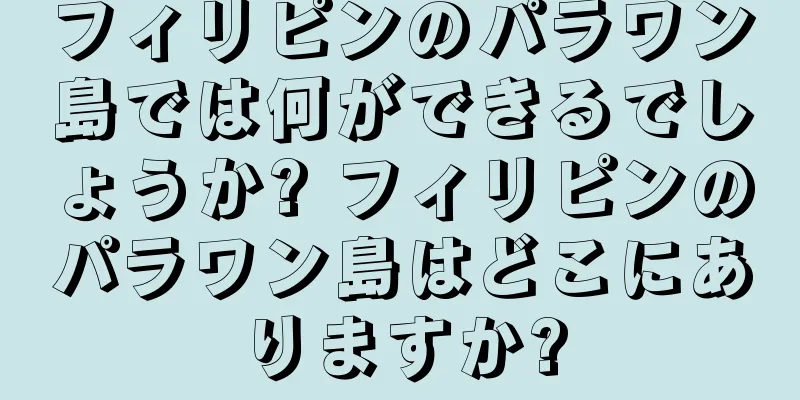 フィリピンのパラワン島では何ができるでしょうか? フィリピンのパラワン島はどこにありますか?