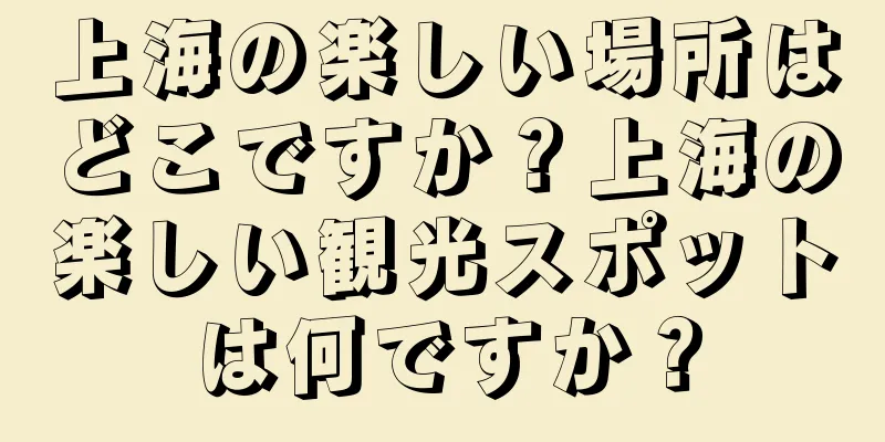 上海の楽しい場所はどこですか？上海の楽しい観光スポットは何ですか？