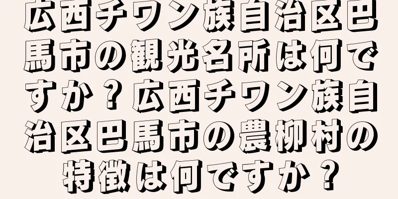 広西チワン族自治区巴馬市の観光名所は何ですか？広西チワン族自治区巴馬市の農柳村の特徴は何ですか？