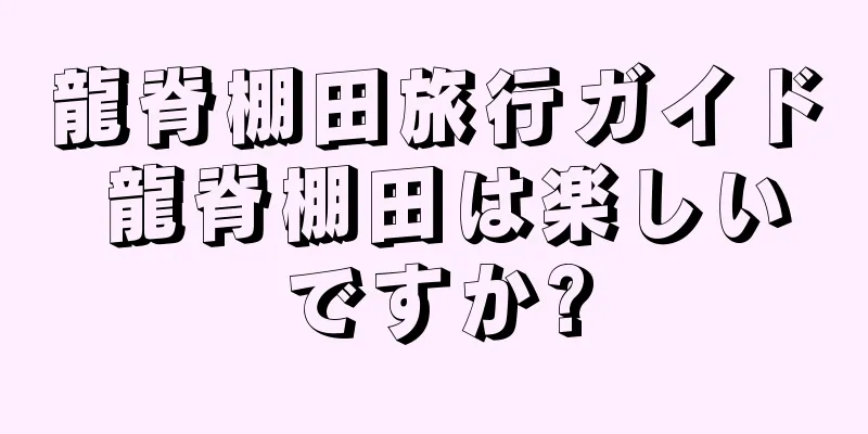 龍脊棚田旅行ガイド 龍脊棚田は楽しいですか?