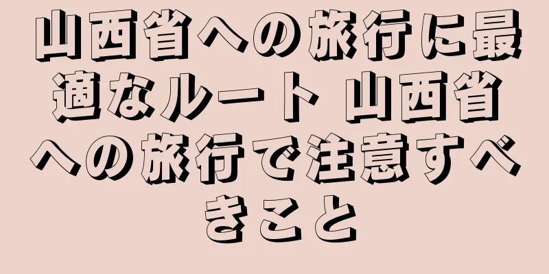 山西省への旅行に最適なルート 山西省への旅行で注意すべきこと