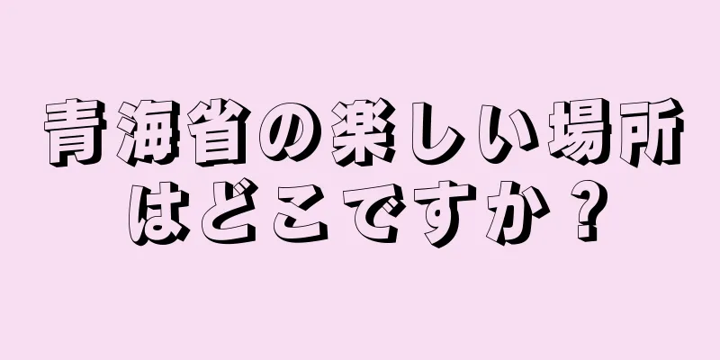 青海省の楽しい場所はどこですか？
