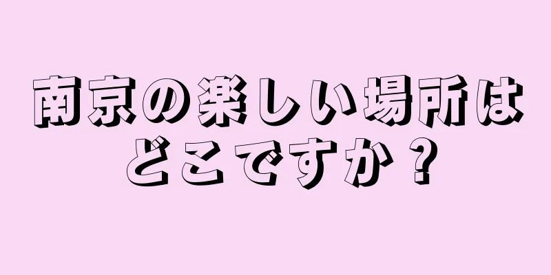 南京の楽しい場所はどこですか？