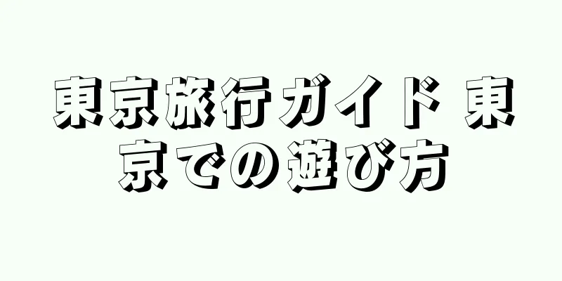 東京旅行ガイド 東京での遊び方