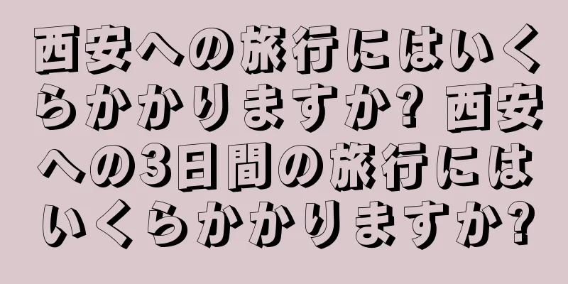 西安への旅行にはいくらかかりますか? 西安への3日間の旅行にはいくらかかりますか?