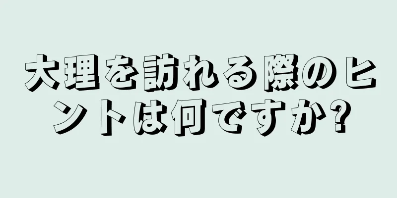 大理を訪れる際のヒントは何ですか?