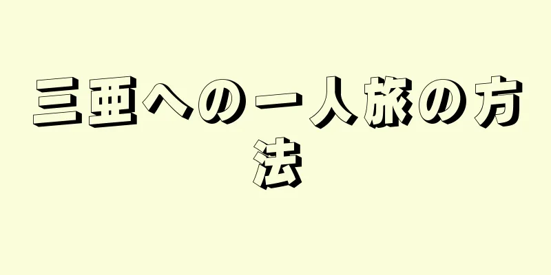 三亜への一人旅の方法