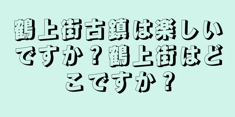 鶴上街古鎮は楽しいですか？鶴上街はどこですか？